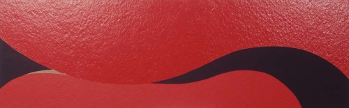 Red wave - 2003 - acrilico e vinilica su cellotex - cm 60x180